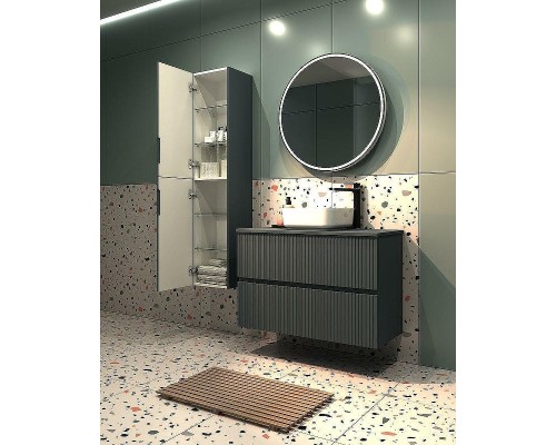 Шкаф пенал Aquanet Джейн 35 313305 подвесной Маренго