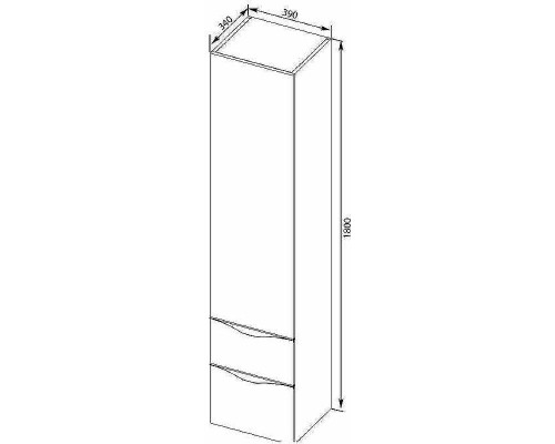 Шкаф пенал Aquanet Эвора 40 R 182999 подвесной Дуб антик