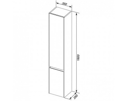 Шкаф пенал Aquanet Гласс 35 L 249946 подвесной Белый