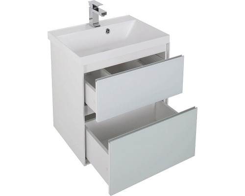 Тумба под раковину Aquanet Гласс 60 196961 подвесная Белая