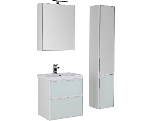 Тумба под раковину Aquanet Гласс 60 196961 подвесная Белая