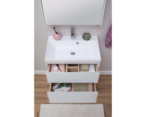 Тумба под раковину Aquanet Гласс 60 196961 подвесная Белая