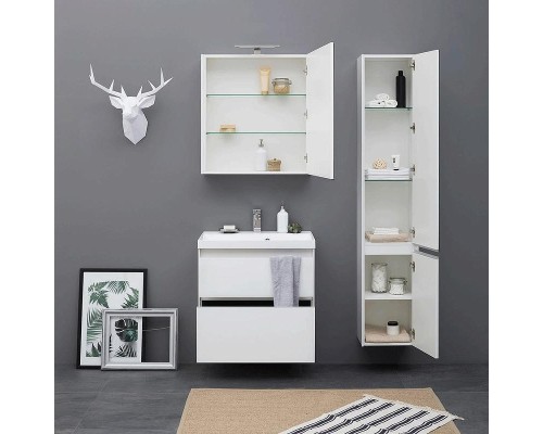 Тумба под раковину Aquanet Гласс 60 196961 подвесная Белая