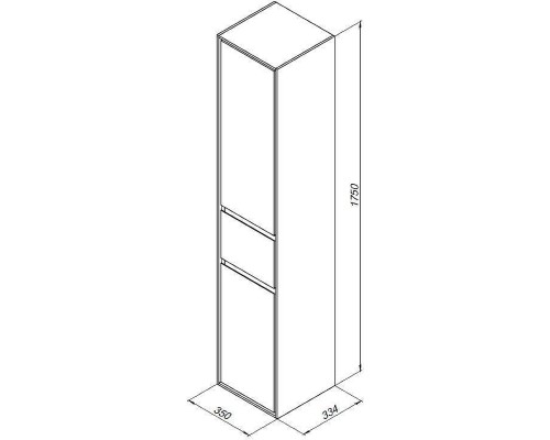 Шкаф пенал Aquanet Милан 35 339957 подвесной цвет Белый глянец