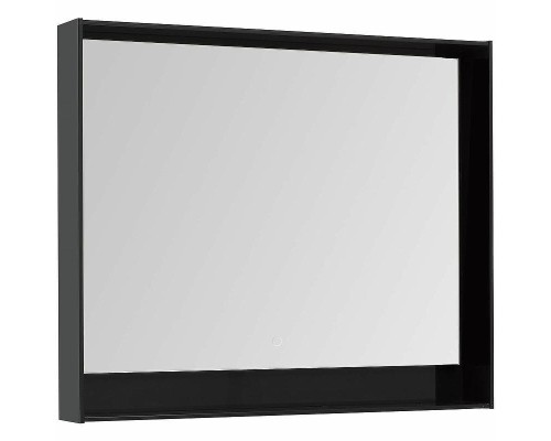 Зеркало Aquanet Милан 100 306375 с подсветкой Черный глянец с сенсорным выключателем