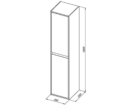 Шкаф пенал Aquanet Милан 35 336389 подвесной Дуб светлый