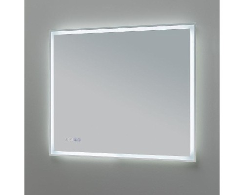 Зеркало Aquanet Оптима 90 288966 с подсветкой Белое матовое с сенсорным выключателем