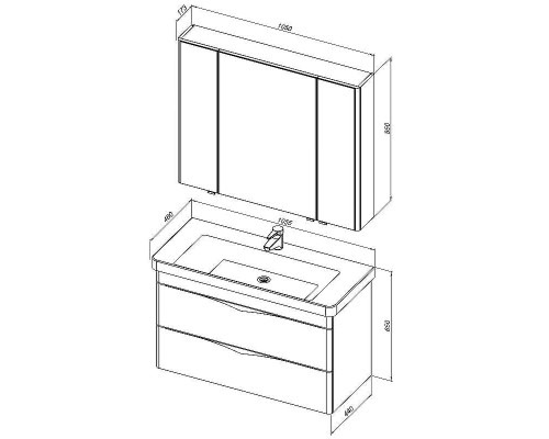Зеркальный шкаф Aquanet Орлеан 105 L 183078 Белый