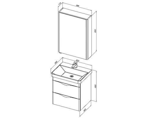 Зеркальный шкаф Aquanet Орлеан 60 R 183076 Белый