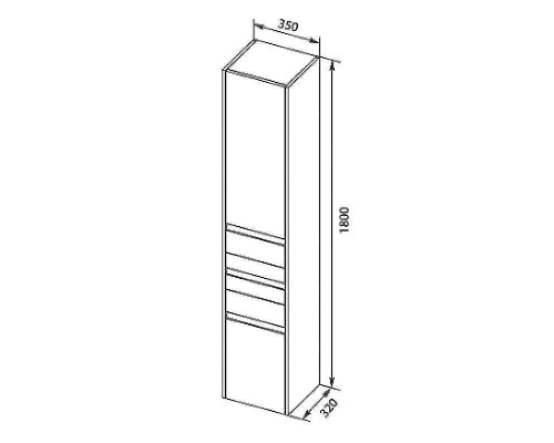Шкаф пенал Aquanet Палермо 35 L 237410 подвесной Белый глянец