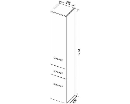 Шкаф пенал Aquanet Порто 35 R 195732 подвесной Белый