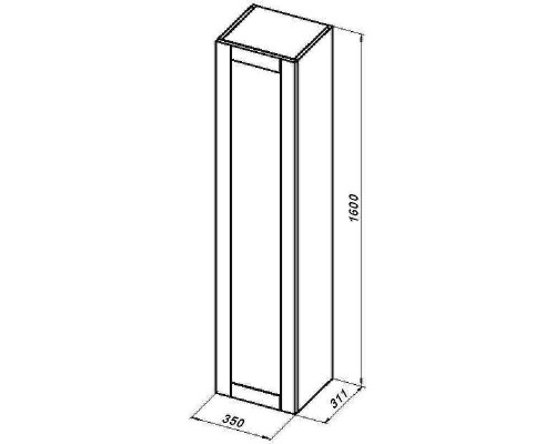 Шкаф пенал Aquanet Терра 35 313236 подвесной Белый матовый