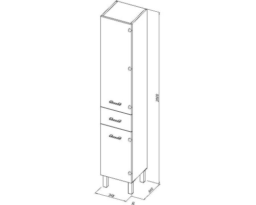 Шкаф пенал Aquanet Верона 35 R 272426 Белый