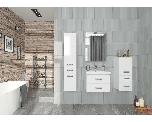 Зеркальный шкаф Aquaton Америна 60 L 1A135302AM01L с подсветкой Белый