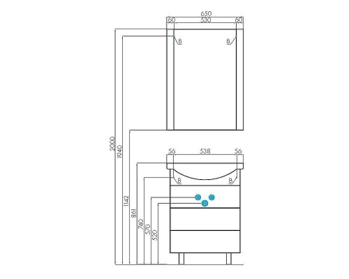 Тумба под раковину Aquaton Ария 65 Н 1A123401AA010 Белая