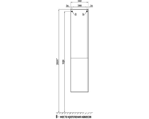 Шкаф пенал Aquaton Беверли 34 L 1A235403BV01L подвесной Белый глянец
