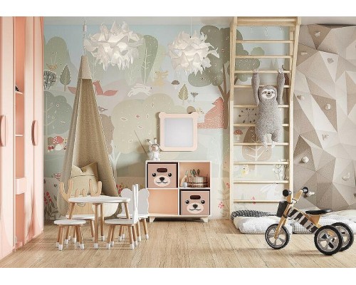 Зеркало Aquaton Каспер Мишка 51 1A283402CR1E0 Розовое матовое