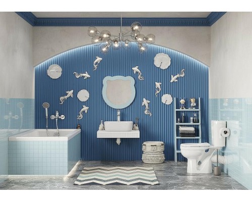 Зеркало Aquaton Каспер Мишка 50 1A283502CR0E0 Голубое матовое