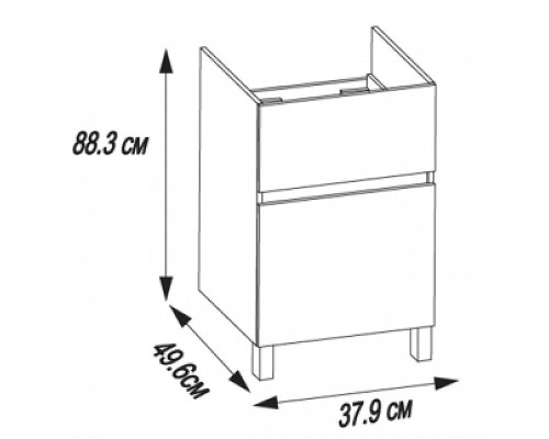 Тумба под раковину Aquaton Лайн 40 1A232201LF010 цвет Белый глянец
