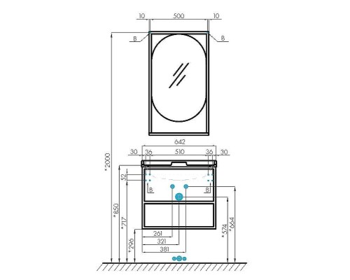 Зеркало Aquaton Лофт Фабрик 50 1A242502LTDY0 Дуб кантри