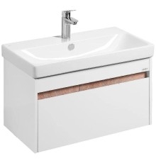 Тумба под раковину Aquaton Марти 80 1A283201MY010 подвесная Белая Дуб эндгрейн