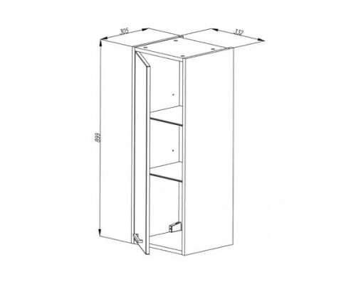 Подвесной шкаф Aquaton Мерида 33 1A239303MF010 цвет Белый глянец