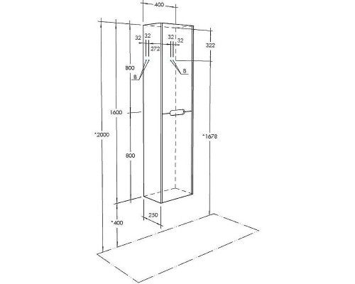 Шкаф пенал Aquaton Оливия 40 1A254603OLUG0 подвесной Грей дуб ойстер