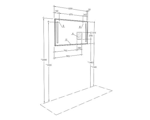 Зеркало Aquaton Отель 120 1A101402OT010 с подсветкой с функцией антипар
