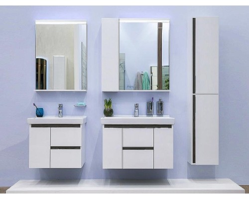 Шкаф пенал Aquaton Рене 31 1A222003NRC80 подвесной Белый Грецкий орех