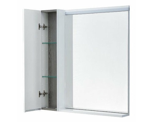 Зеркало со шкафом Aquaton Рене 80 L 1A222502NRC80 с подсветкой Белый Грецкий орех