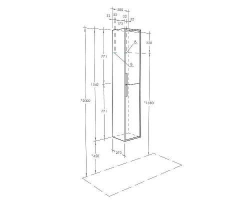 Шкаф пенал Aquaton Рико 30 1A216603RIB90 подвесной Белый Ясень фабрик