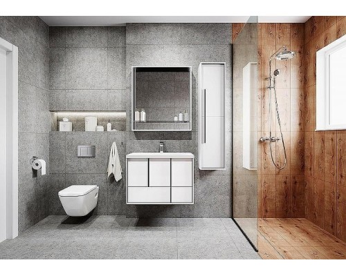 Зеркало Aquaton Ривьера 80 1A239102RVX20 с подсветкой Белый матовый