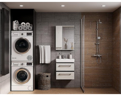 Зеркало со шкафом Aquaton Ронда 60 1A205102RSC2L с подсветкой Дуб сомерсет