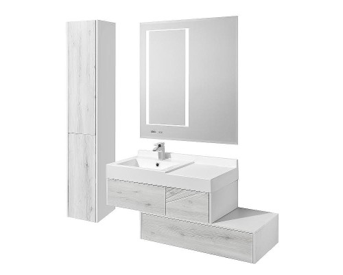 Тумба Aquaton Сакура 100 1A234803SKW80 подвесная Ольха наварра Белый глянец