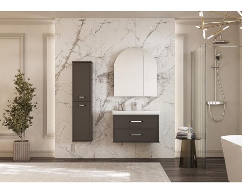 Зеркальный шкаф Aquaton Санта-Барбара 80 1A286502CB820 цвет Антрацит