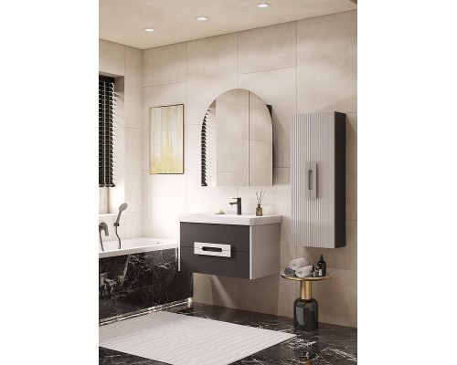 Зеркальный шкаф Aquaton Санта-Барбара 80 1A286502CB820 цвет Антрацит