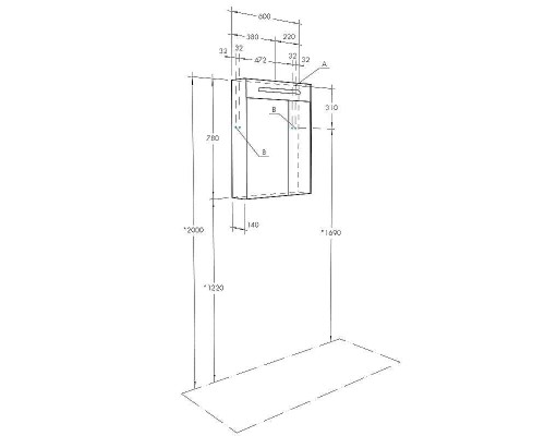 Зеркальный шкаф Aquaton Сильва 60 1A216202SIW70 с подсветкой Дуб полярный