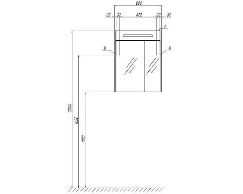 Зеркальный шкаф Aquaton Сильва 60 1A216202SIW70 с подсветкой Дуб полярный