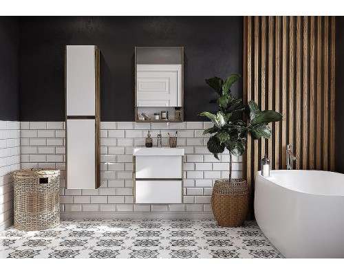 Зеркальный шкаф Aquaton Сканди 55 1A252102SDZ90 Белый Дуб рустикальный