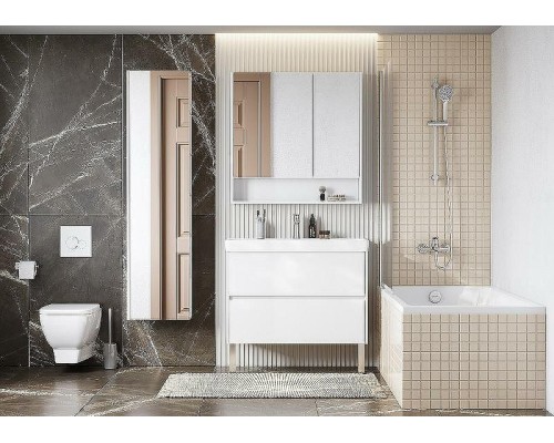 Зеркальный шкаф Aquaton Сканди 90 1A252302SD010 Белый