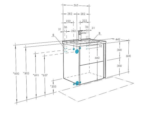 Тумба под раковину Aquaton Стоун 60 1A231401SX010 подвесная Белая