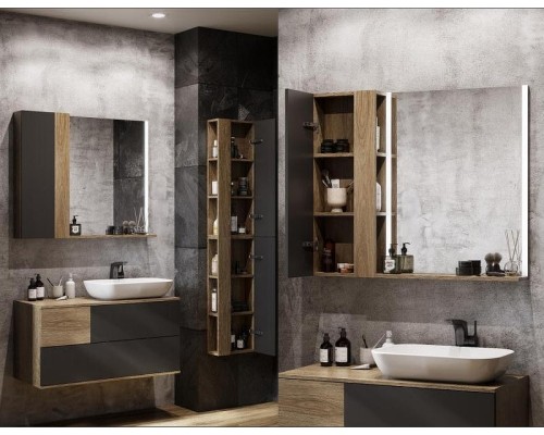 Подвесной шкаф Aquaton Терра 35 1A247103TEKA0 Дуб кантри Антрацит