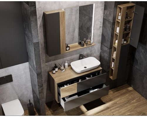 Подвесной шкаф Aquaton Терра 35 1A247103TEKA0 Дуб кантри Антрацит