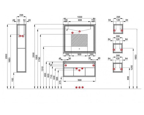 Подвесной шкаф Aquaton Уэльс 30 1A267803WA6A0 цвет Графит