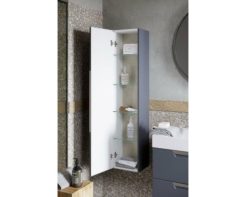 Шкаф пенал Aqwella Cube 30 CUB0503GR подвесной Серый матовый