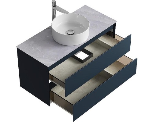 Тумба под раковину Aqwella Geometria 100 GE01102GRM подвесная Серая матовая