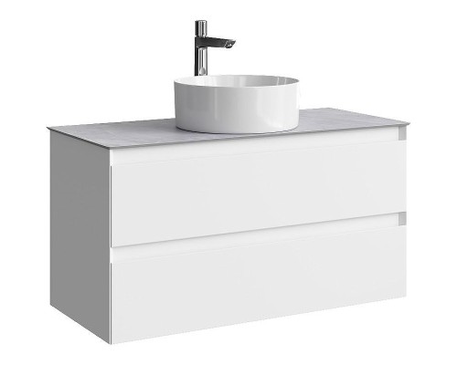 Тумба под раковину Aqwella Geometria 100 GE01102WM подвесная Белая матовая
