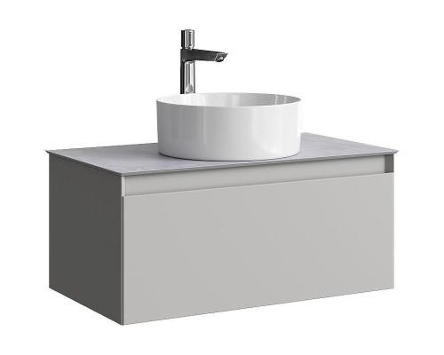 Тумба под раковину Aqwella Geometria 80 GE01081ST подвесная Серый туман