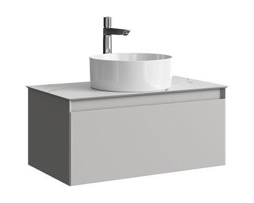 Тумба под раковину Aqwella Geometria 80 GE01081ST подвесная Серый туман