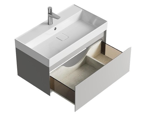 Тумба под раковину Aqwella Geometria 80 GE01081ST подвесная Серый туман